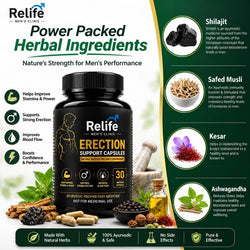 ReLife Erection Support Capsules – Natural Ayurvedic Support for Men’s Performance