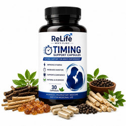 ReLife Timing Support Capsules – Natural Ayurvedic Support for Men’s Performance & Control