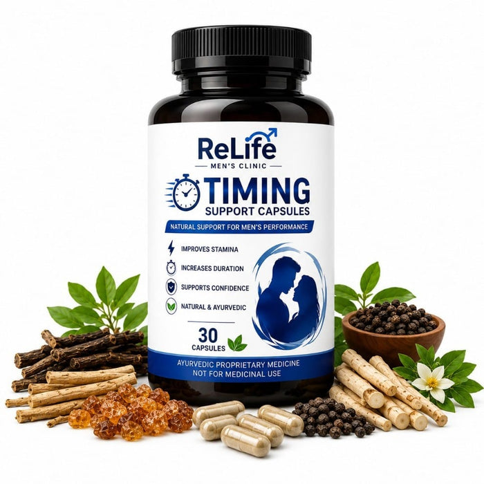 ReLife Timing Support Capsules – Natural Ayurvedic Support for Men’s Performance & Control