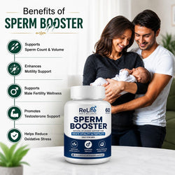 ReLife Sperm Booster Capsules – Natural Ayurvedic Support for Men’s Fertility & Wellness