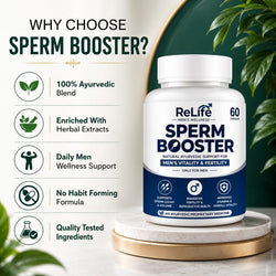 ReLife Sperm Booster Capsules – Natural Ayurvedic Support for Men’s Fertility & Wellness